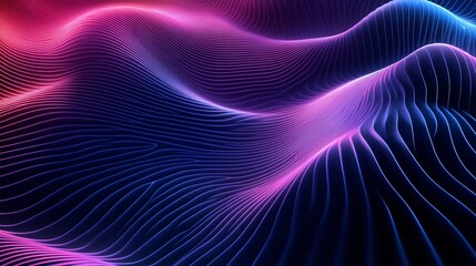 Abstract wavy patterns in vibrant pink and purple hues create a mesmerizing digital landscape.
