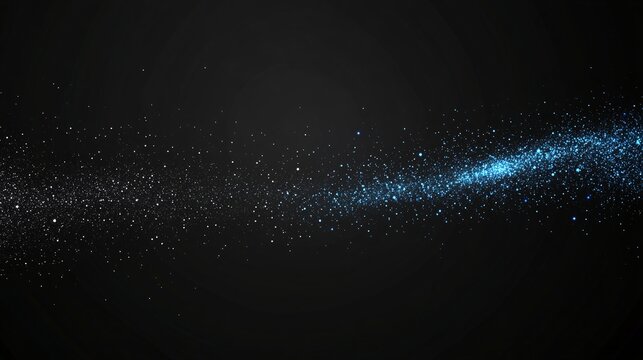 A vibrant blue cosmic dust trail against a dark background, evoking a sense of wonder and mystery.