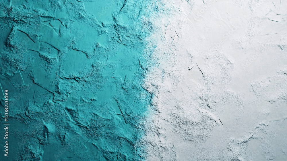 Poster abstract textured wall featuring a gradient of teal and white tones, creating a calming and modern a
