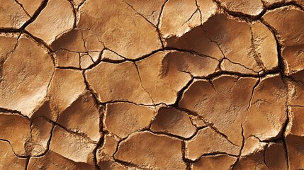 Close-up of dry, cracked earth surface with rich brown tones and visible texture.