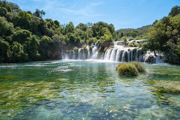 Obraz premium Waterfall in KRKA National Park, Croatia