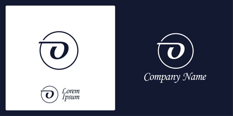 Fototapeta premium O Letter Logo and icon with stylized circle, editable vector