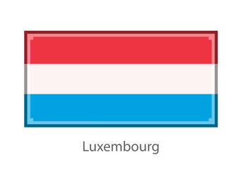 Vector illustration of the Luxembourg flag in pixel art or mosaic style on white background. Collection of flags of the countries of the world.