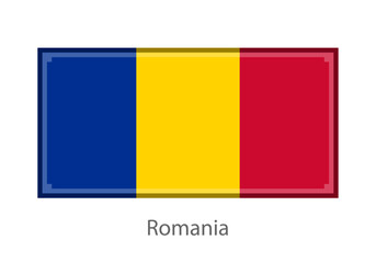 Fototapeta premium Vector illustration of the Romania flag in pixel art or mosaic style on white background. Collection of flags of the countries of the world.