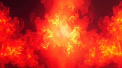 Fototapeta premium Fiery Abstract Inferno: A Dynamic, Red and Gold Swirl