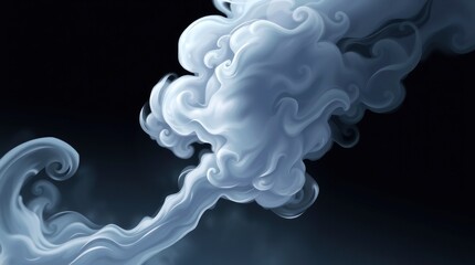Obraz premium Ethereal Smoke: A Serene Digital Painting of Swirling Vapor