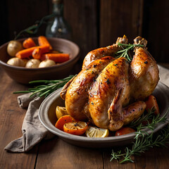 Golden Brown Roasted Chicken