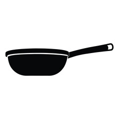 Pan Heating Silhouette Vector  Stylish Kitchen Tool Illustrations for Design Projects