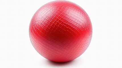 Vibrant Red Fitness Ball with Textured Surface for Exercise