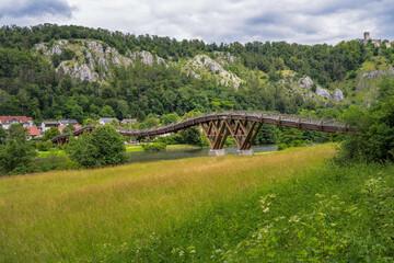 Wooden bridge accross the river Altmühl