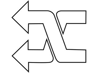 Arrow shuffle symbol icon in color and solid
