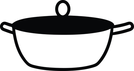 Pan Heating Silhouette Vector  Stylish Kitchen Tool Illustrations for Design Projects