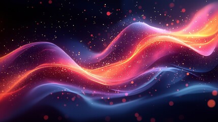 Fototapeta premium Abstract wave of glowing particles and light.