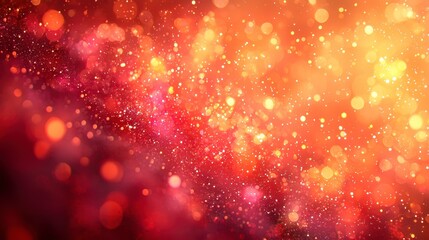 Abstract red and gold bokeh lights background.