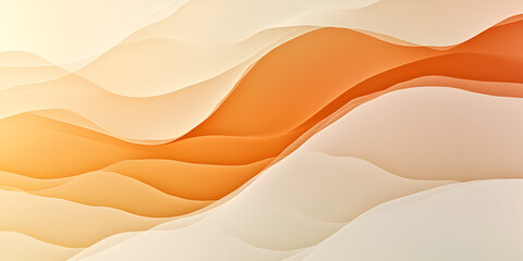 Abstract Waves in Warm Hues: An abstract digital art piece featuring cascading waves of subtle orange, white, and yellow hues create a mesmerizing and calming visual experience.