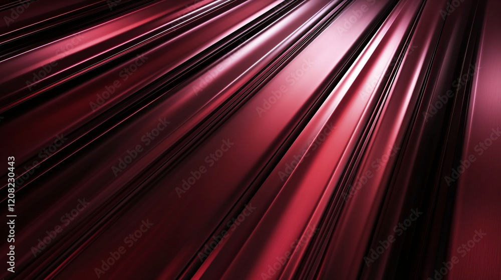 Aufkleber a dynamic abstract image featuring smooth, flowing red metallic lines that create a sense of movemen