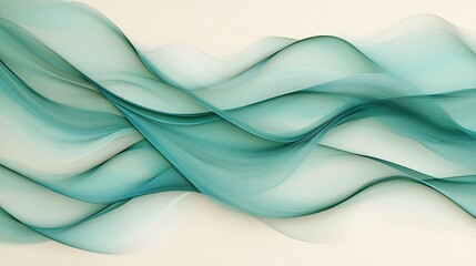Obraz premium Abstract waves in soothing teal shades create a tranquil atmosphere, perfect for modern decor and designs.