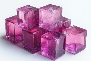 Stack of amethyst colored glass cubes