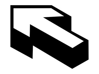 Arrow icons in 3d shape solid and color