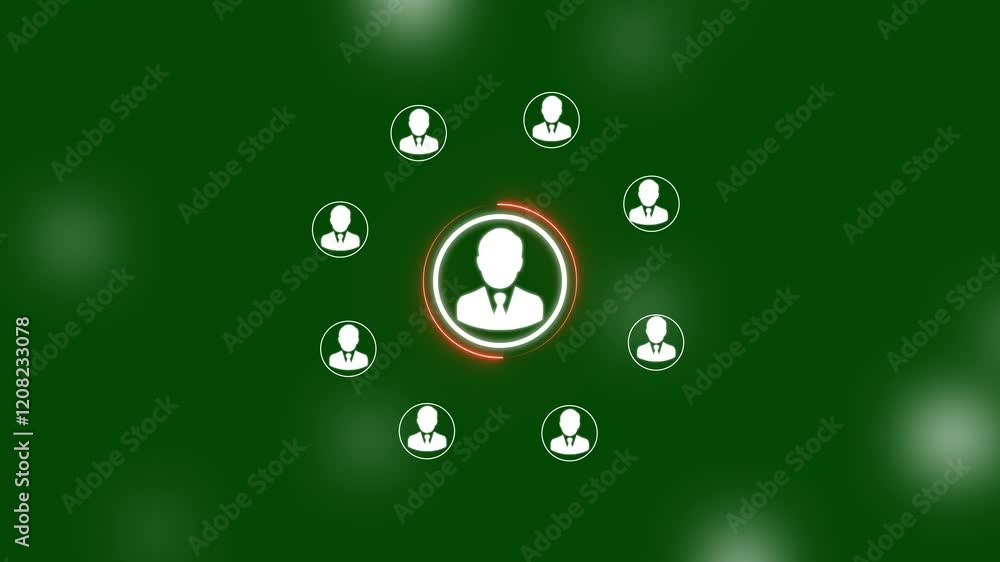 Poster social people connecting people with wire. network icons video animation with networking system. bus