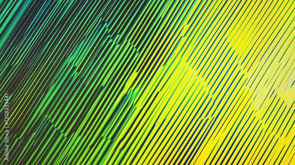 Aufkleber abstract pattern with vibrant green and yellow stripes creating a sense of movement.