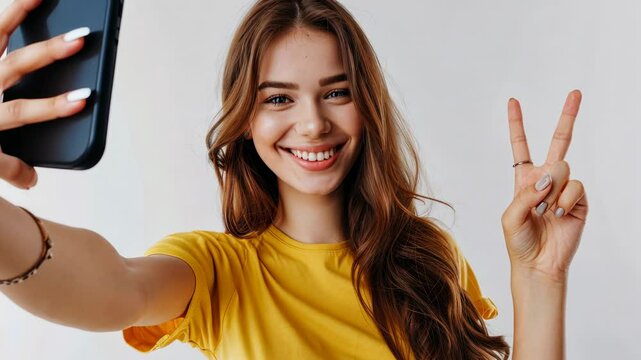 The Girl Showing Peace Sign