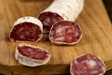 a delicacy made of pork and white mold to give a specific taste to meat