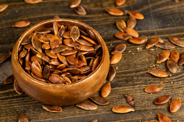 , overcooked or burnt pumpkin seeds on the table