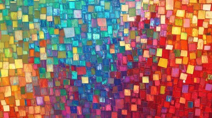 Abstract Colorful Mosaic Square Art Piece