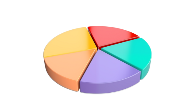 Five segment pie chart infographic for business presentations reports and marketing materials Ideal for data visualization and showcasing proportions