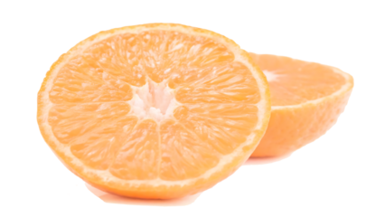 Ripe slices of mandarin tangerine or orange isolated on white background PNG.AI GENERATED