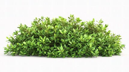 Obraz premium Isolated Green Bush with Lush Foliage on White Background
