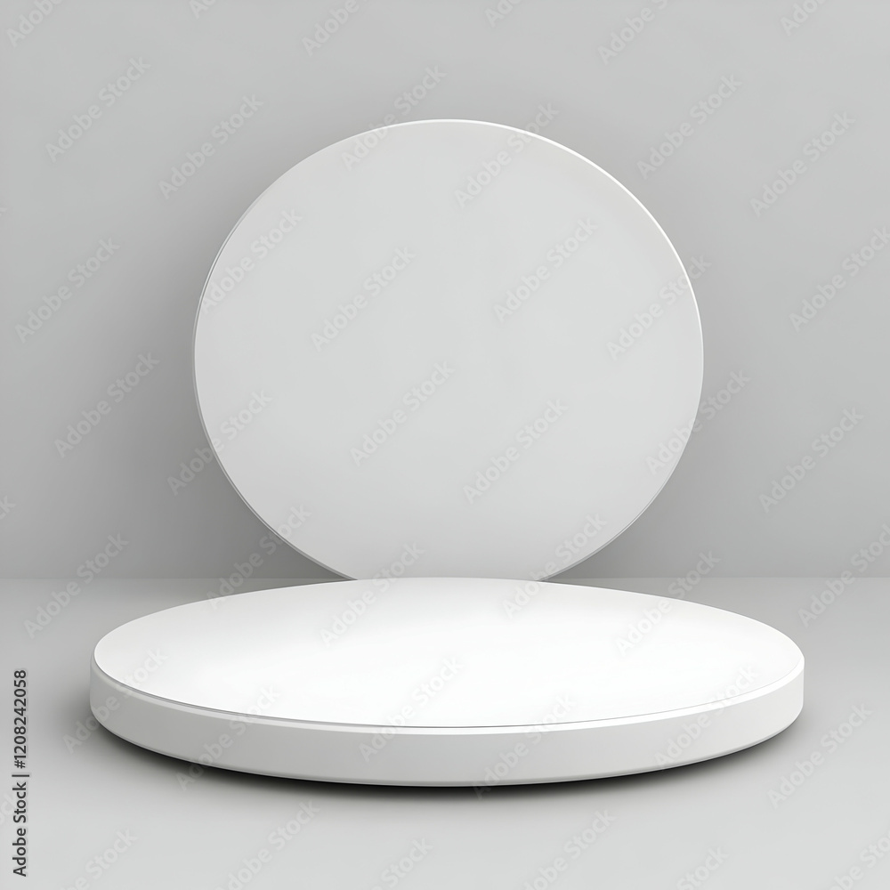 Poster white circular 3d render background