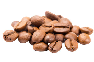 Naklejka premium roasted coffee beans isolated on white background PNG.AI GENERATED