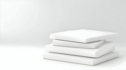 White 3D Blocks Stack Illustration