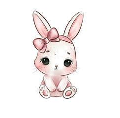 Cute Baby baby Bunny Watercolor Illustration Kids' Creative Activities