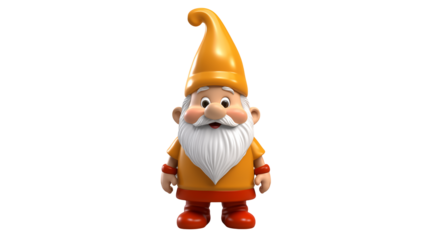 Cheerful Garden Gnome Figurine Perfect for whimsical garden decorations childrens illustrations and vibrant springtime designs