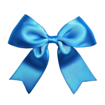 blue bow on transparent background