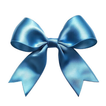 blue bow on transparent background