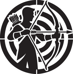Archer icon silhouette vector with white background