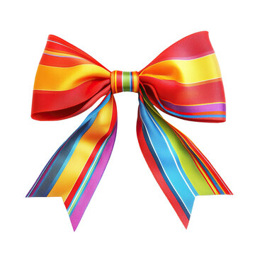 colorful bow on transparent background