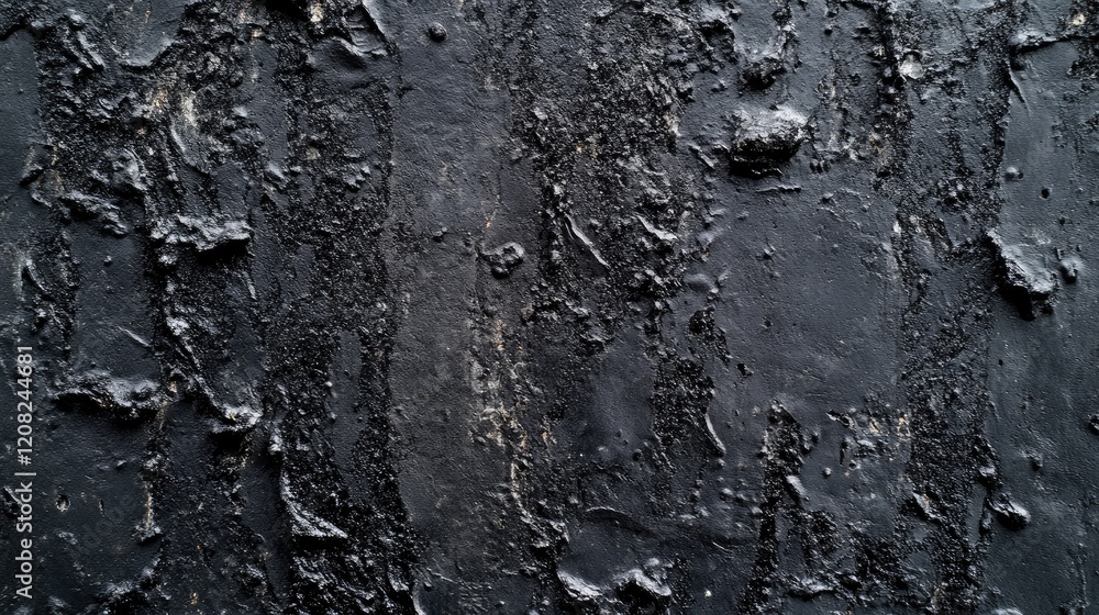 Poster black textured surface with sponge-like paint creating an abstract background for design projects an