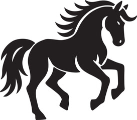 Obraz premium Horse icon silhouette vector with white background