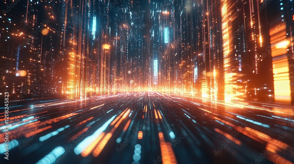 Poster futuristic concept with glowing circuit board and lines background