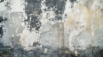 Fototapeta premium Weathered painted concrete wall texture with peeling layers and distressed finish ideal for backgrounds or artistic projects.