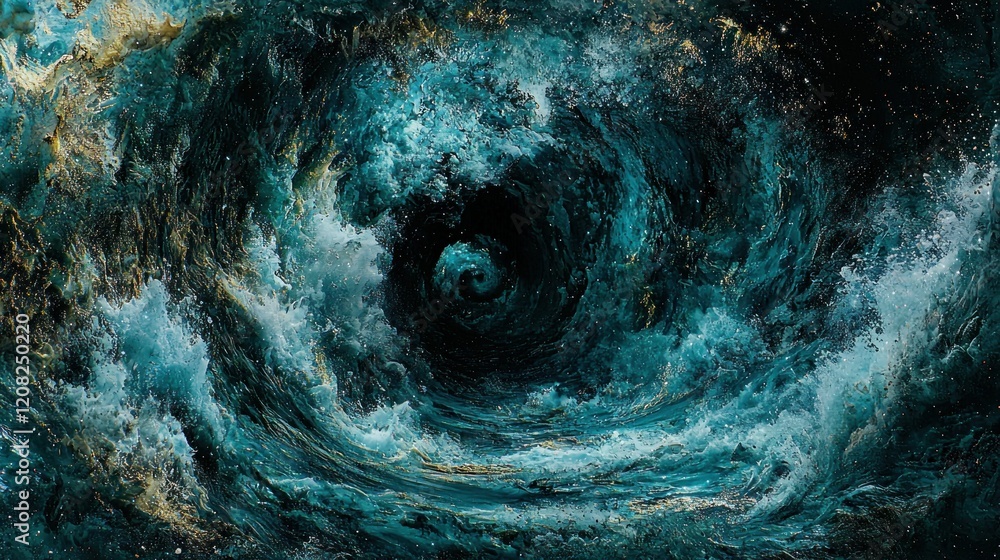 Canvas Prints Cosmic ocean vortex swirling, starry background, abstract art