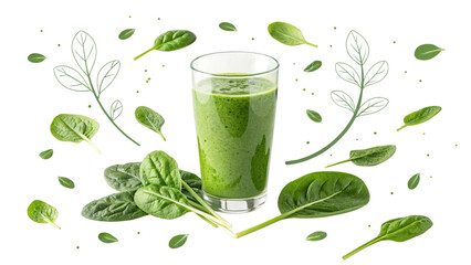 Healthy green smoothie with spinach