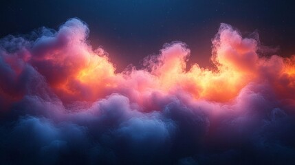 Fototapeta premium Dreamy purple and orange clouds at twilight