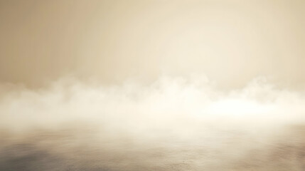 A light fog creating a dreamy ambiance, softly illuminated against a neutral beige background, no visual distractions
