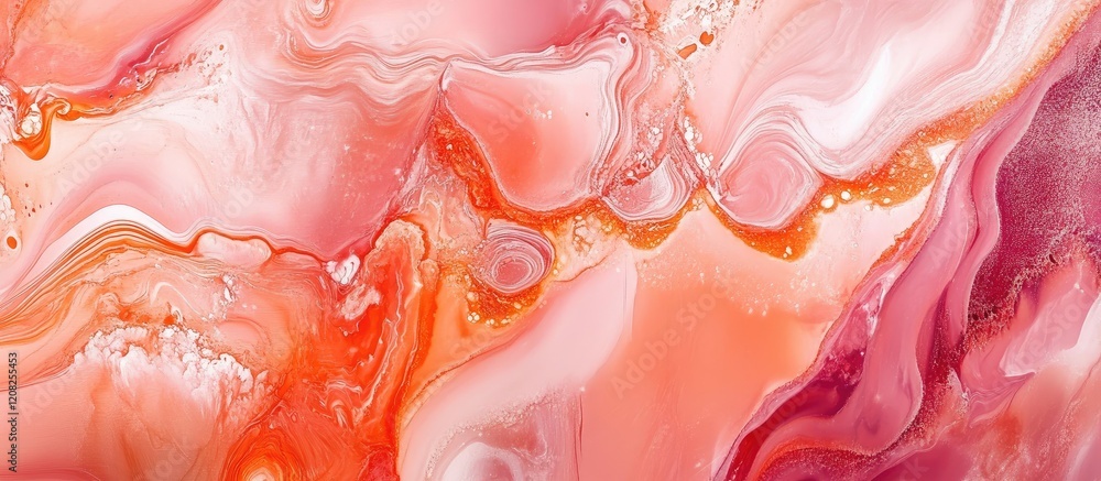 Poster peach pink marble texture background displaying swirls of coral and blush with space for text arrang